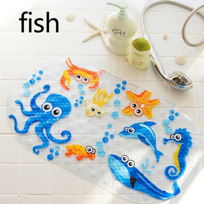 Kids Anti-Slip Bath Mat with Suction Cups fish by HitMyNeed