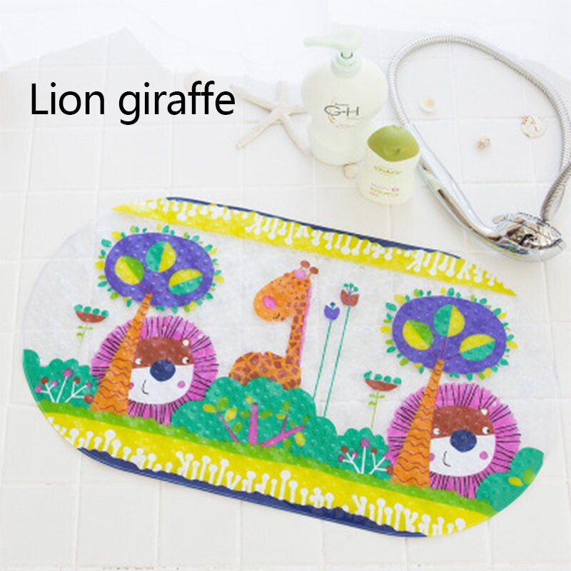 Kids Anti-Slip Bath Mat with Suction Cups lion-giraffe by HitMyNeed