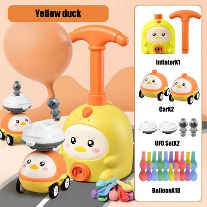 Kids Balloon Launcher Air Power Car & Tower Science Toy yellow-duck by HitMyNeed