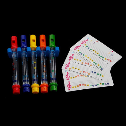 Kids Bath Flute Set with Holder and Music Sheet (5pcs) by HitMyNeed