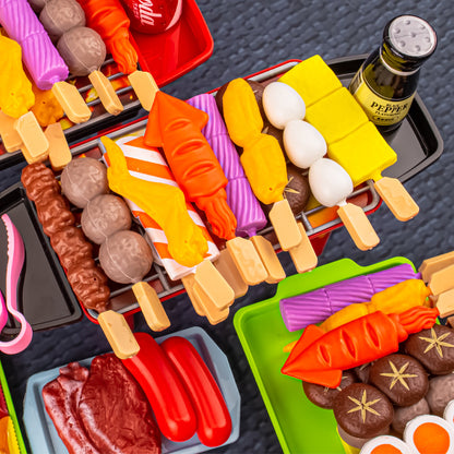 Kids BBQ Play Kitchen Set with 35pcs Food & Oven by HitMyNeed