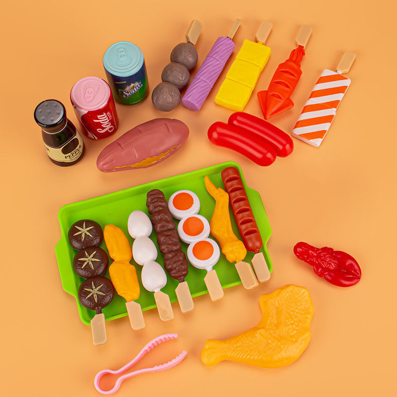 Kids BBQ Play Kitchen Set with 35pcs Food & Oven by HitMyNeed