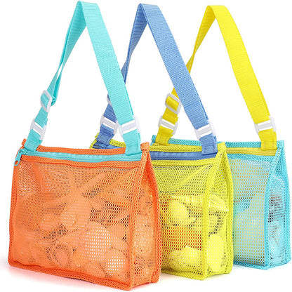 Kids Beach Mesh Bag for Shells, Toys and Snacks by HitMyNeed