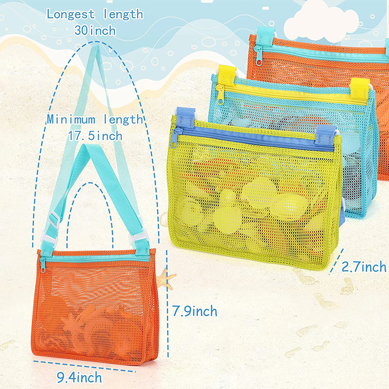 Kids Beach Mesh Bag for Shells, Toys and Snacks by HitMyNeed