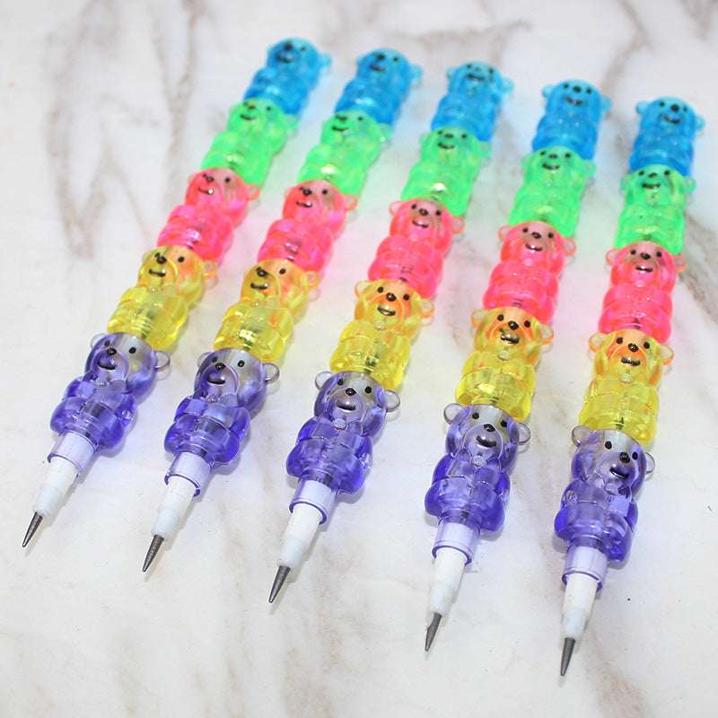 Kids Bear Lead Stacking Pencils Set (5 Pack) by HitMyNeed