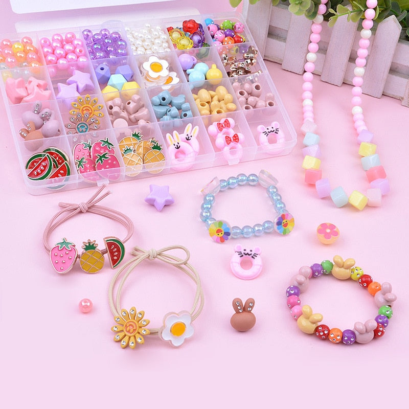 Kids Bracelet Making Kit with Beads and Charms by HitMyNeed
