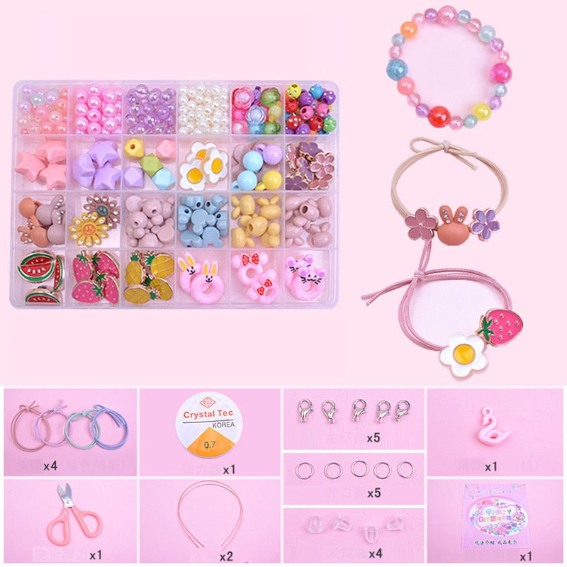 Kids Bracelet Making Kit with Beads and Charms by HitMyNeed