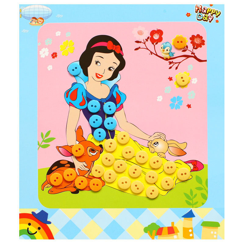 Kids Button Painting Art Kit with Traced Board by HitMyNeed