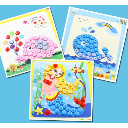 Kids Button Painting Art Kit with Traced Board by HitMyNeed