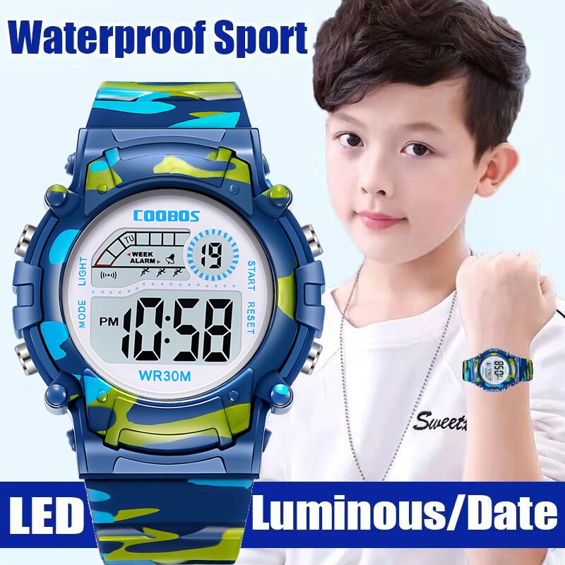 Kids Camouflage Sports Digital Watch with Alarm by HitMyNeed