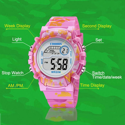 Kids Camouflage Sports Digital Watch with Alarm by HitMyNeed