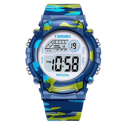 Kids Camouflage Sports Digital Watch with Alarm blue by HitMyNeed