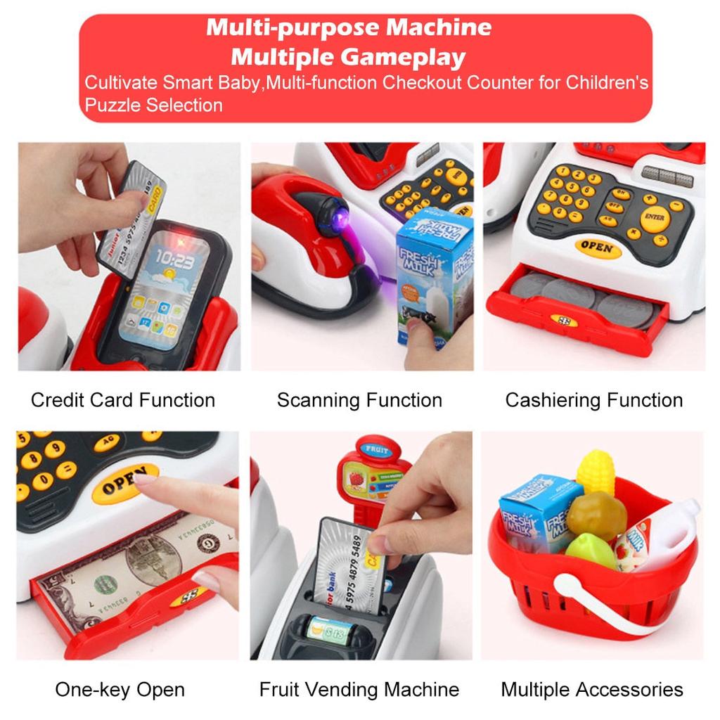 Kids Cash Register Pretend Play Grocery Set by HitMyNeed