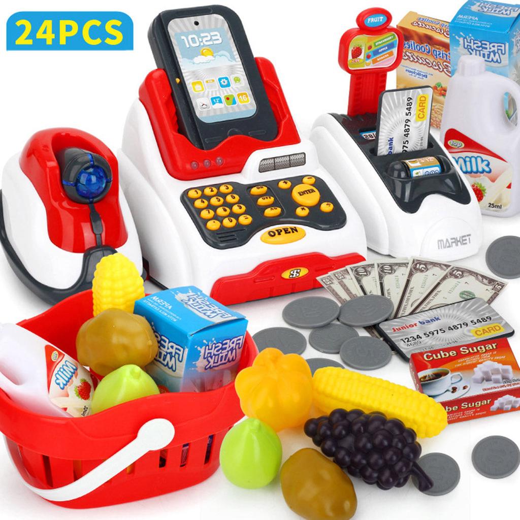 Kids Cash Register Pretend Play Grocery Set by HitMyNeed