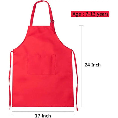 Kids Chef Apron and Hat Set with Front Pocket by HitMyNeed