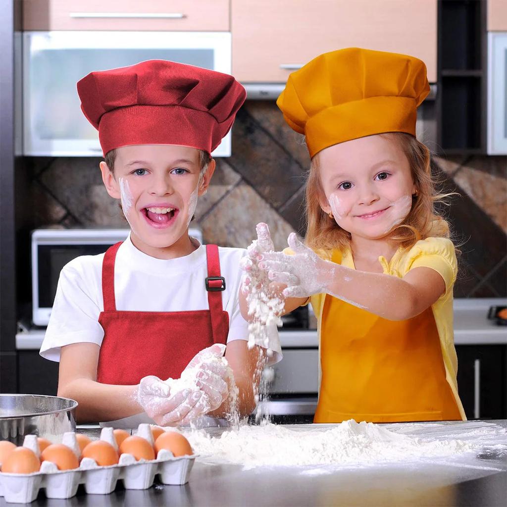 Kids Chef Apron and Hat Set with Front Pocket by HitMyNeed