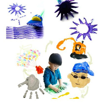 Kids Creative Pattern Paint Brush Set (4 Pieces) by HitMyNeed