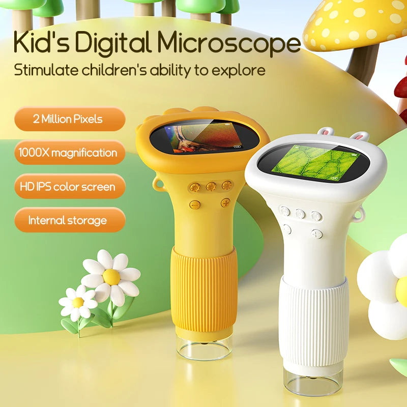 Kids Digital Microscope 1000x with Screen & Camera by HitMyNeed