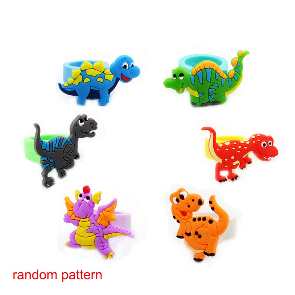 Kids Dinosaur Rings Set of 6 - Party Favors & Gifts by HitMyNeed