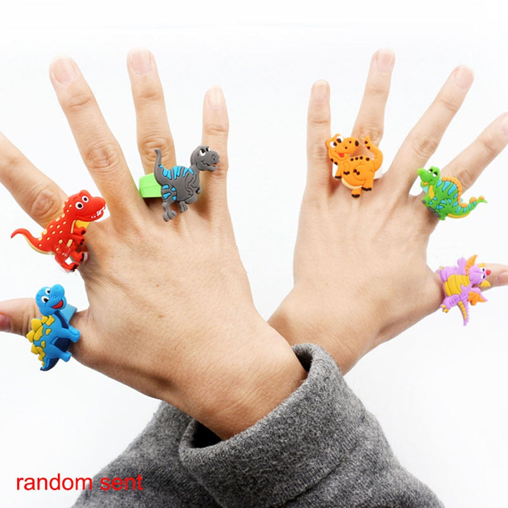 Kids Dinosaur Rings Set of 6 - Party Favors & Gifts by HitMyNeed