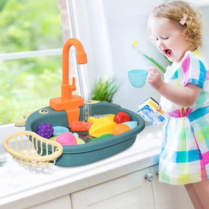 Kids Electric Kitchen Sink & Dishwasher Play Set by HitMyNeed