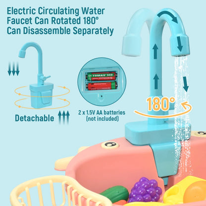 Kids Electric Kitchen Sink & Dishwasher Play Set by HitMyNeed