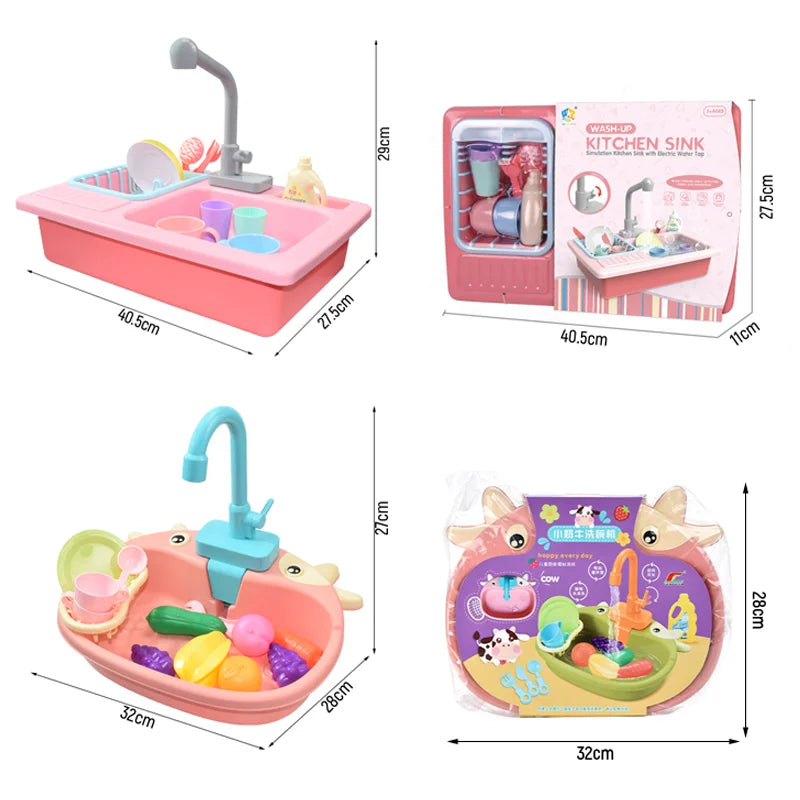 Kids Electric Kitchen Sink & Dishwasher Play Set by HitMyNeed