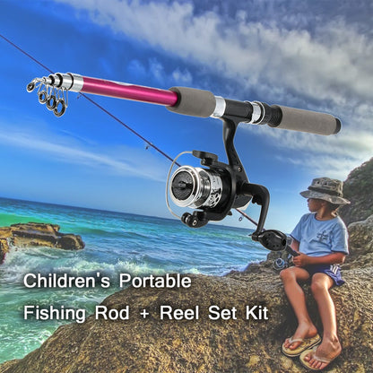 Kids Fishing Rod and Reel Set with Carry Bag by HitMyNeed