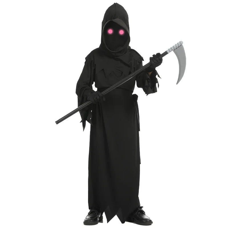 Kids Grim Reaper Costume with Glowing Red Eyes by HitMyNeed