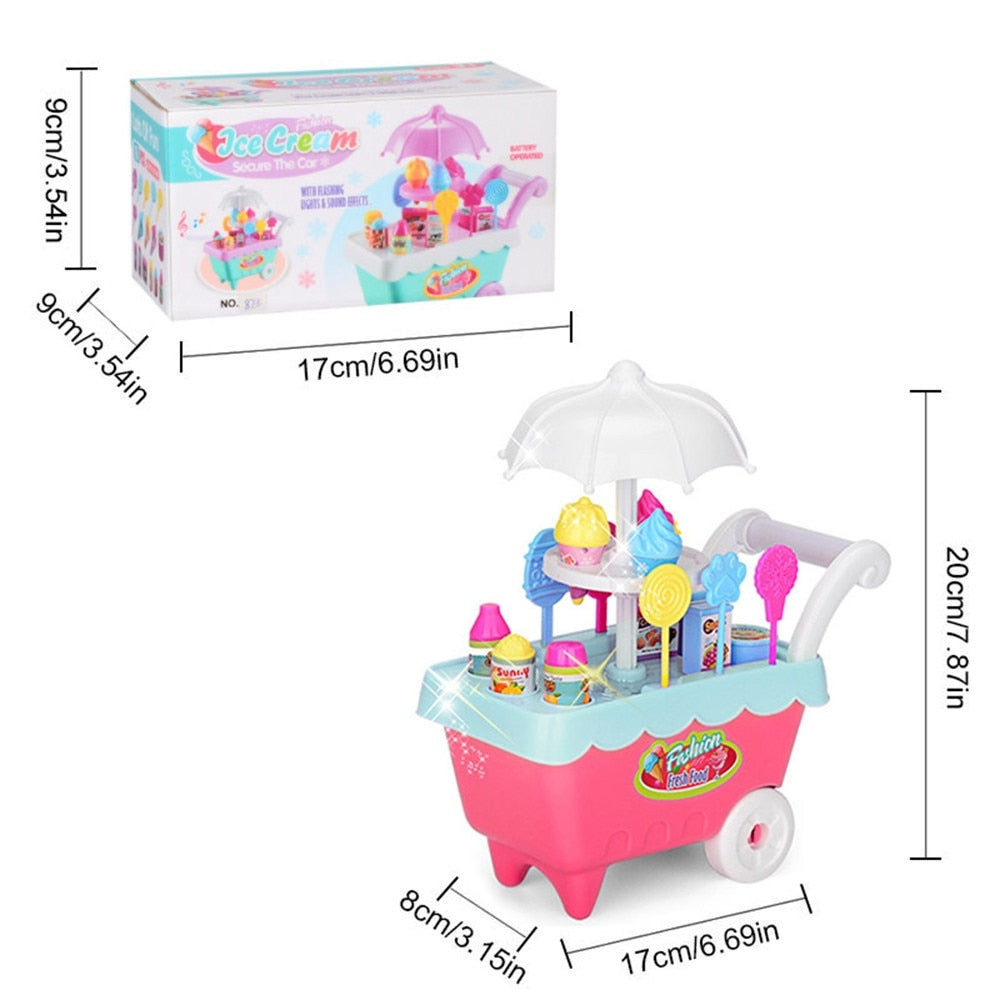 Kids Ice Cream Cart Toy with Lights and Sounds by HitMyNeed