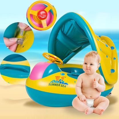 Kids Inflatable Pool Float with Seat and Canopy by HitMyNeed