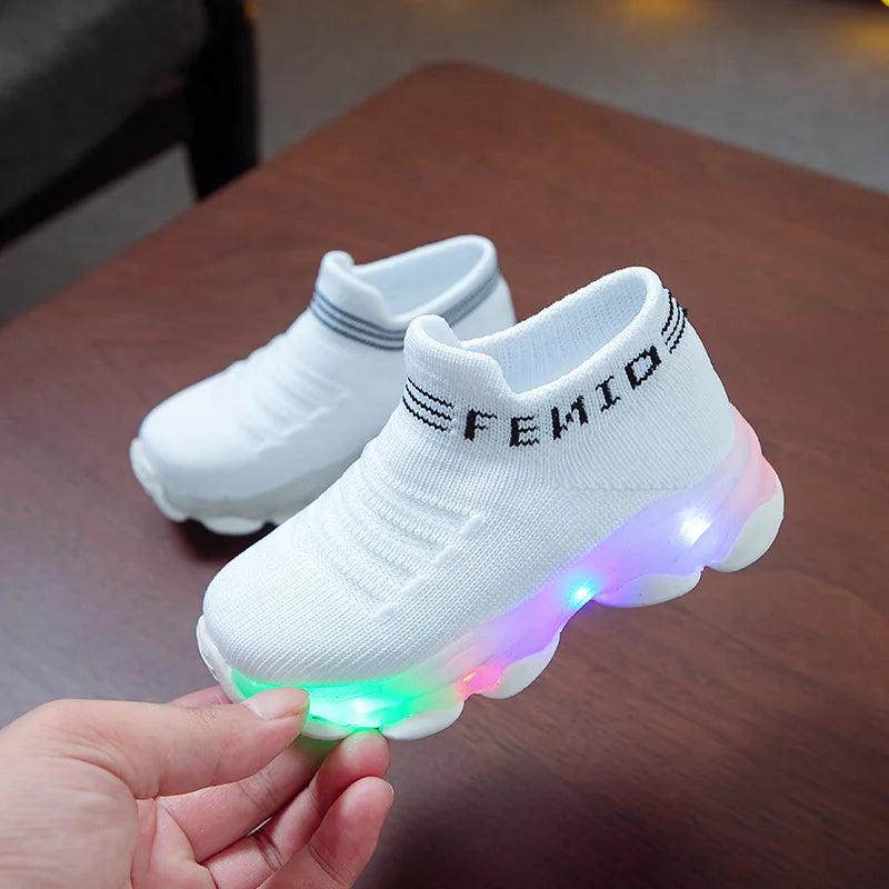Kids LED Light-Up Sports Sneakers for Boys & Girls white 2616cm by HitMyNeed