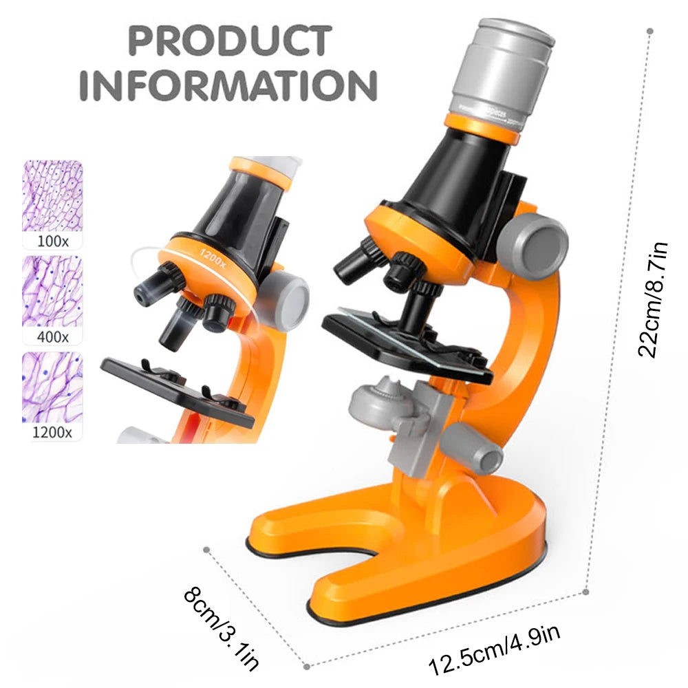 Kids LED Microscope 1200x Biology Science Kit by HitMyNeed