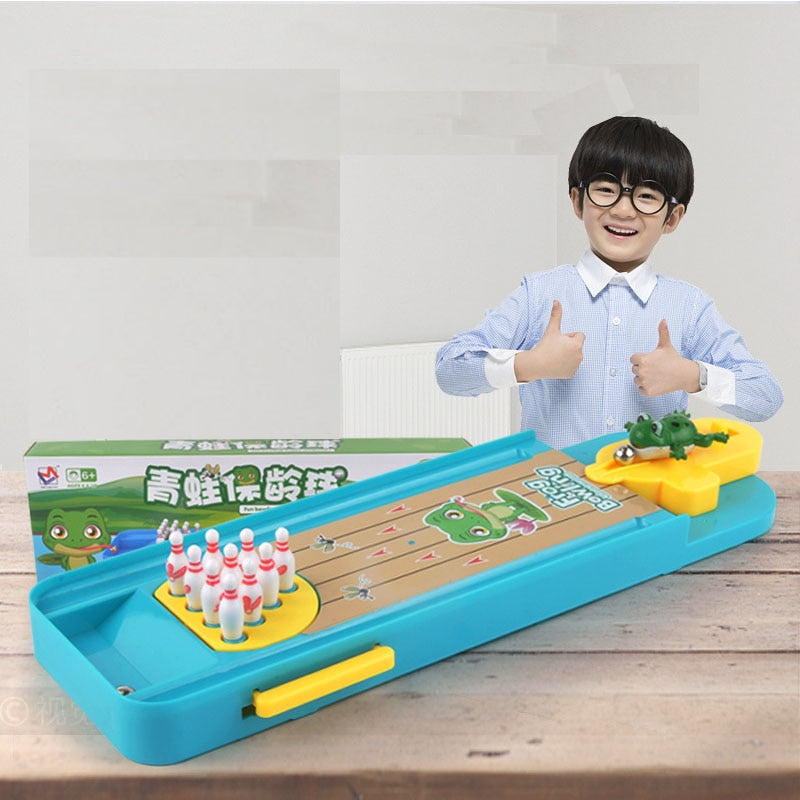 Kids Mini Bowling Set with Frog Launcher Toy by HitMyNeed