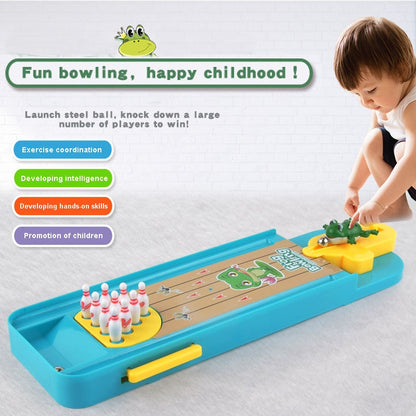 Kids Mini Bowling Set with Frog Launcher Toy by HitMyNeed