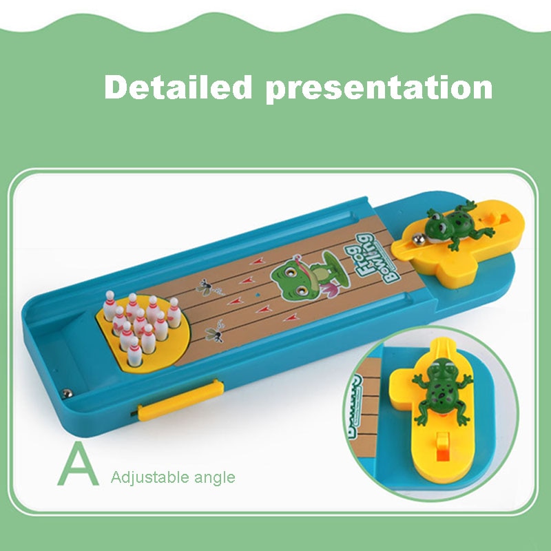 Kids Mini Bowling Set with Frog Launcher Toy by HitMyNeed