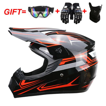 Kids Motocross Helmet Set with Goggles & Gloves hhy l by HitMyNeed