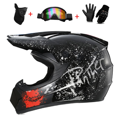 Kids Motocross Helmet Set with Goggles & Gloves hsh l by HitMyNeed