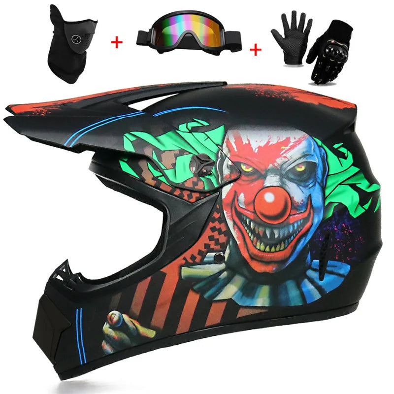 Kids Motocross Helmet Set with Goggles & Gloves xch l by HitMyNeed