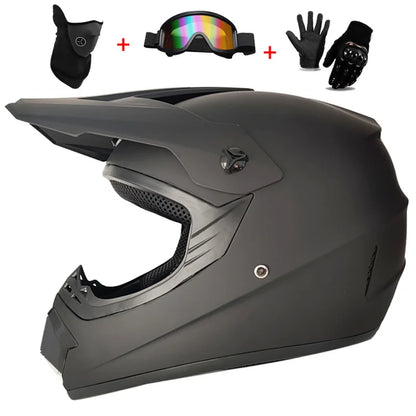 Kids Motocross Helmet Set with Goggles & Gloves yah l by HitMyNeed