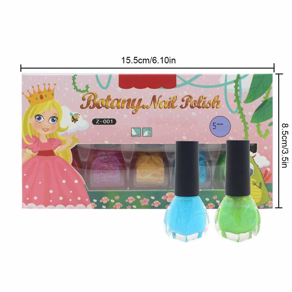 Kids Peelable Nail Polish Set (5 Colors, 7ml Each) by HitMyNeed