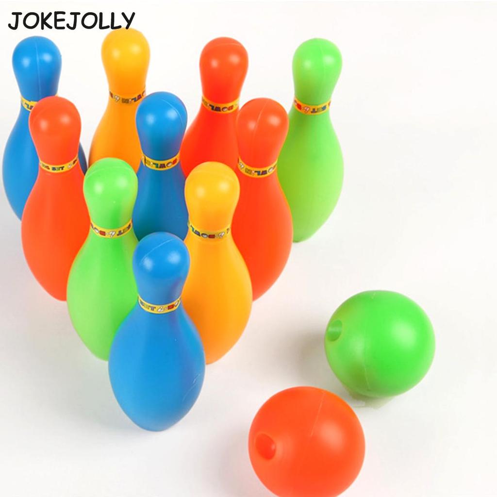 Kids Plastic Bowling Toy Set with 10 Pins & Ball by HitMyNeed