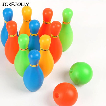 Kids Plastic Bowling Toy Set with 10 Pins & Ball by HitMyNeed
