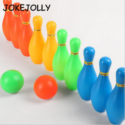 Kids Plastic Bowling Toy Set with 10 Pins & Ball by HitMyNeed