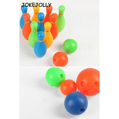 Kids Plastic Bowling Toy Set with 10 Pins & Ball by HitMyNeed
