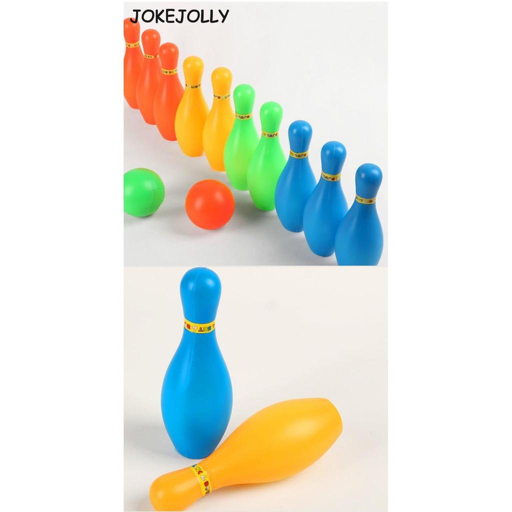 Kids Plastic Bowling Toy Set with 10 Pins & Ball by HitMyNeed