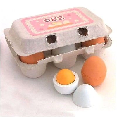 Kids Pretend Play Egg Set with Carton Box (6pcs) by HitMyNeed