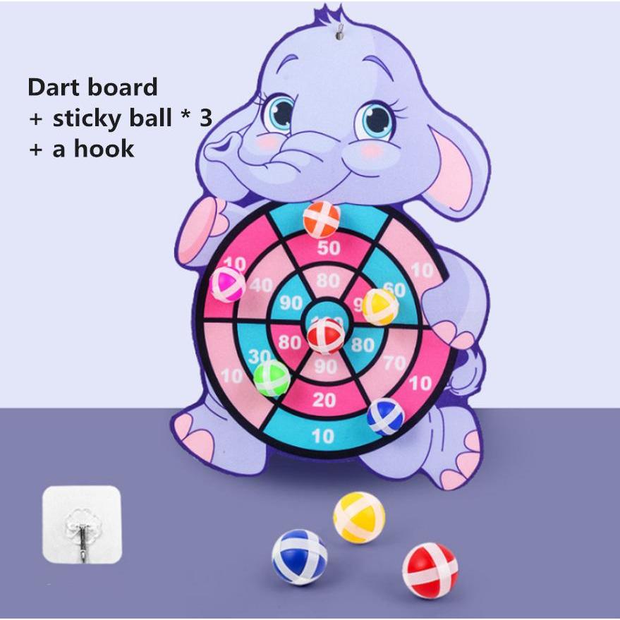 Kids Rabbit Dart Board with Sticky Balls elephant by HitMyNeed
