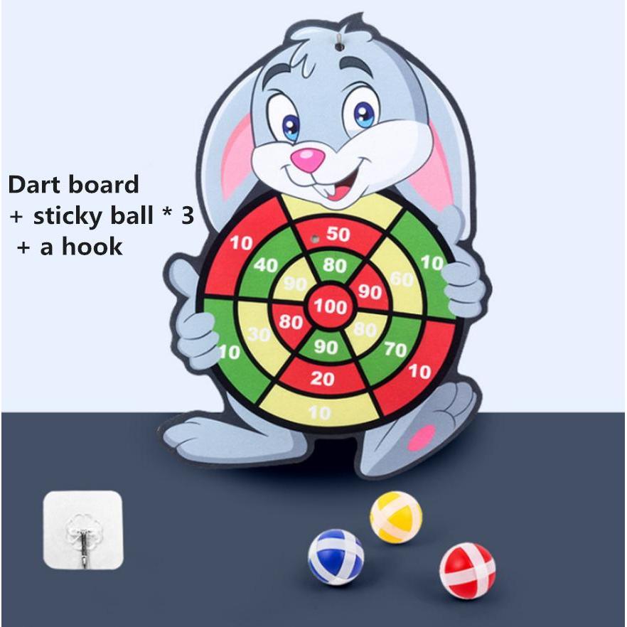 Kids Rabbit Dart Board with Sticky Balls rabbit by HitMyNeed