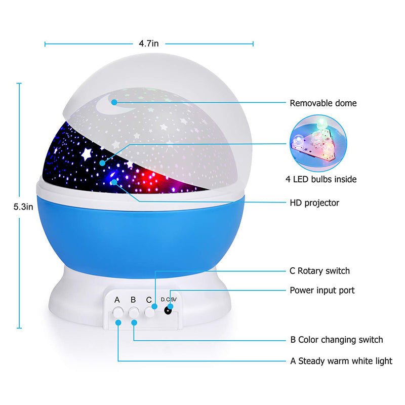 Kids Rotating Night Light Star Projector Lamp by HitMyNeed